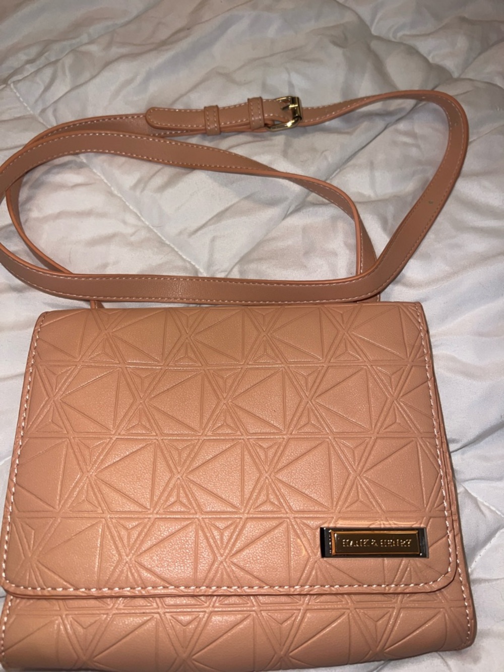 HANK & HENRY PEACH CROSSBODY BAG